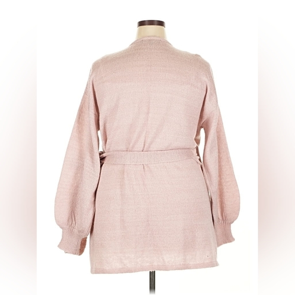 Eloquii Soft Pink V-Neck Wrap Sweater - Picture 2 of 5